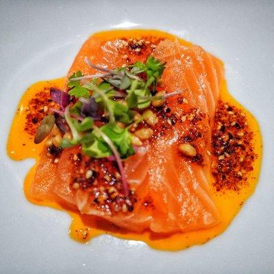 Salmon with chile crisp