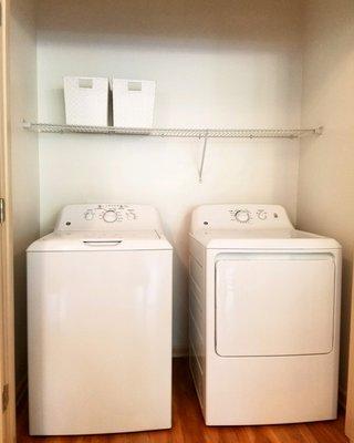 Washer and Dryer Furnished in every apartment home