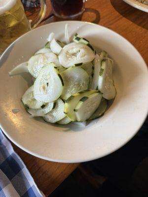 Shaved cucumber/onion salad