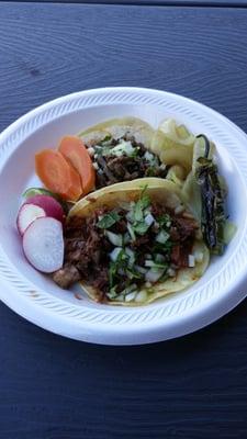 Barbacoa and asada taco