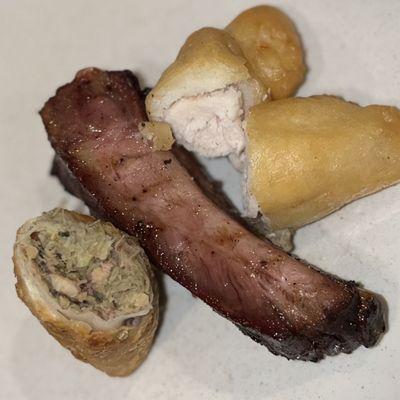 Egg Roll, Sparerib and Chicken Finger from the Appetizer Tidbits