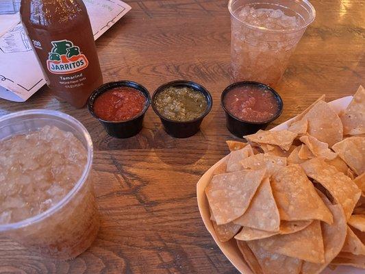 Chips and salsa flight