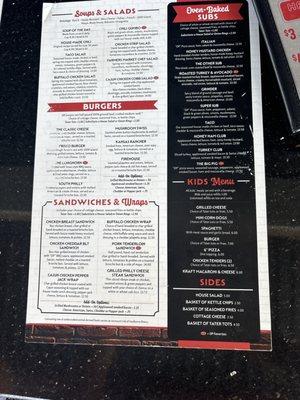 menu back