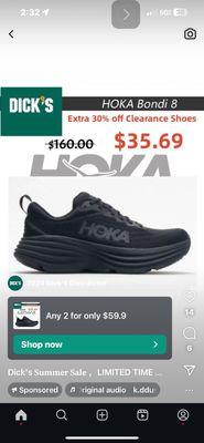 False advertising on hookah shoes regular price $180 each not $35