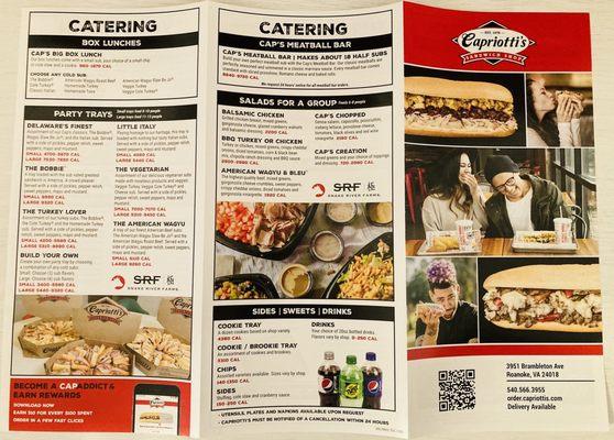 Capriotti's Sandwich Shop's Menu