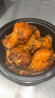 Sweet mango habanero wings fried hard