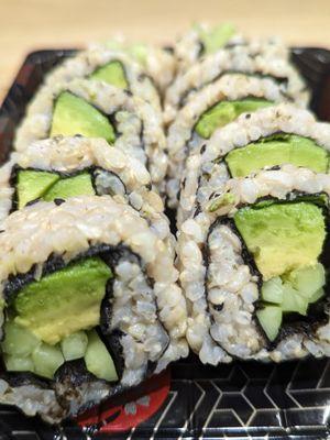 Veggie sushi with brown rice, delightful