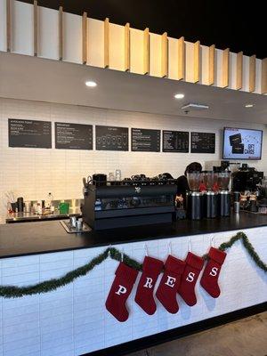 Coffee counter at Christmas