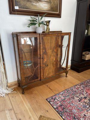 Antique art deco curio cabinet