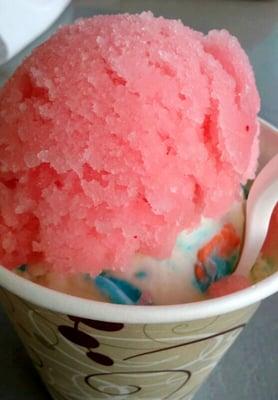 Gelati - strawberry/kiwi/banana water ice and party cake ice cream