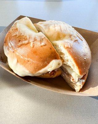 Asiago Bagel, Cream Cheese, sausage