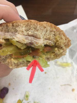 I went to the Jackson, La location today around lunch time...as I'm eating my sandwich, I looked down and saw what looks like a "DEAD FLY"!!