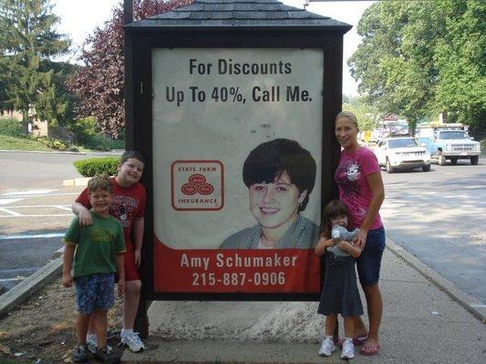 My kids wanted a photo in front of my billboard.