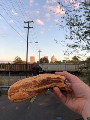 The most limp Bahn Mi ever with like 3 bites taken out of it, maybe 4... I was pissed