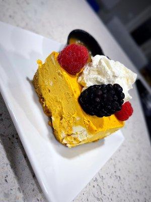 To-Go Pumpkin Cheesecake! Berries & Whipped Cream Added at Home!