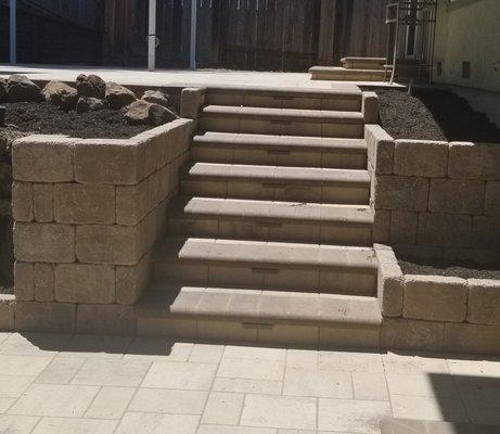 Weston Wall Planters and bullnose steps