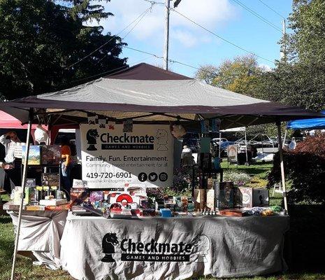 Our booth at the Old West End fall festival 2023