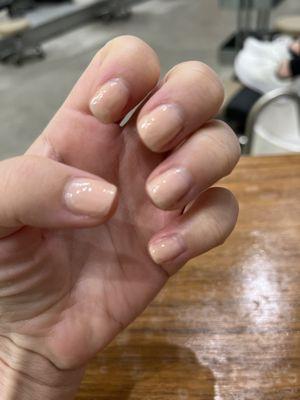 The nail redo that they clearly reluctantly did