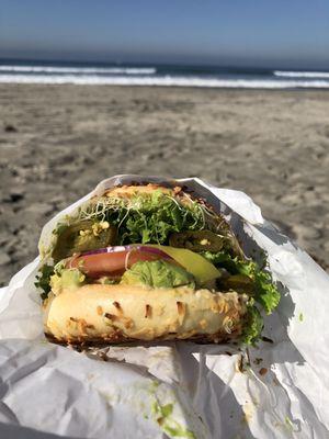 Vegan  Bagel  sandwich