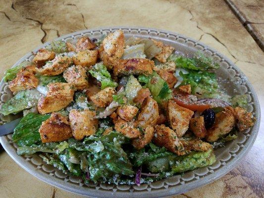 Grilled chicken salad. Double chicken