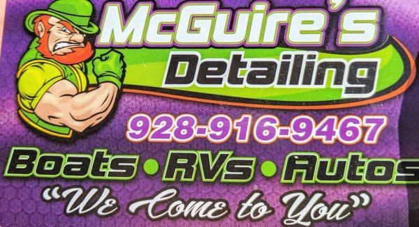 McGuire's Detailing Business Card