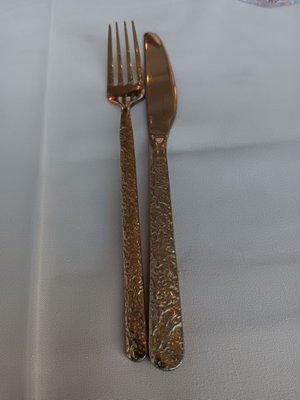 Gold plated Silverware.