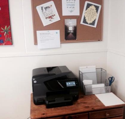 Wireless printer/scanner/fax for light business use is a perk of membership.