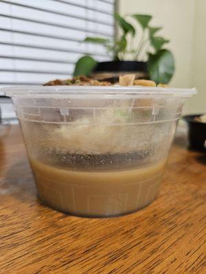 Menkoi Ramen - Togo order.  Packed with broth and noodles/toppings separated.