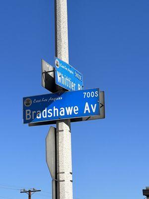 Cross streets: Bradshaw Ave & Whittier Blvd