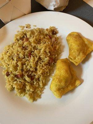 FF2. Pork Fried Rice& AP14. 8 Crab Rangoon