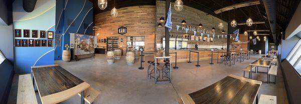 Panoramic of the tap room. Renovated.