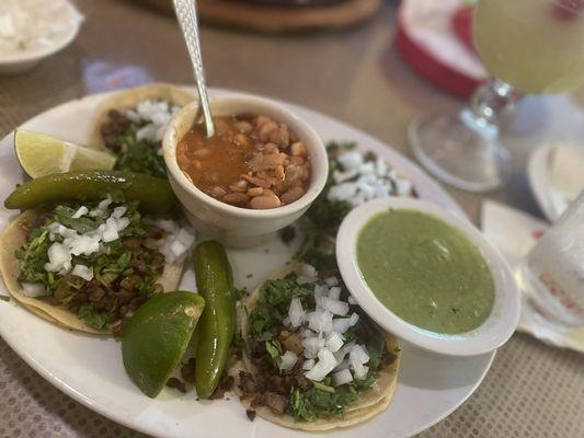 Street Tacos with Charro Beans