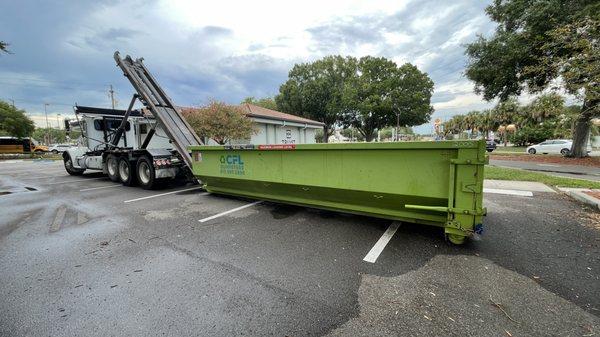 Roofing dumpster rental service