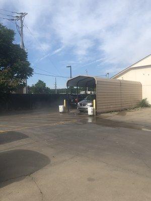 Available cars being washed