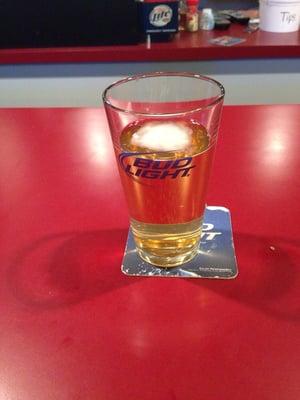 Cold beer in a hot glass..