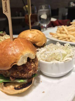 Crab cake sliders. Very good.