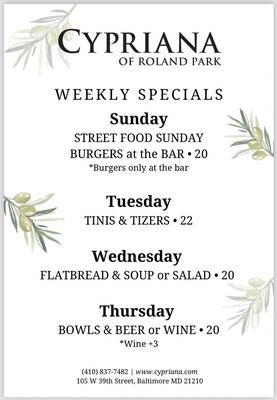 Weekly specials