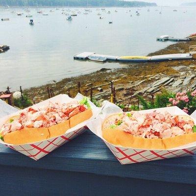 Lobster rolls with a beautiful view.