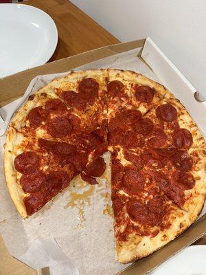 Chicago "deep dish" pizza.