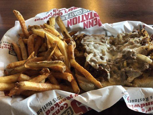 Philly and fries. Seasoning on this cheesesteak was so good.