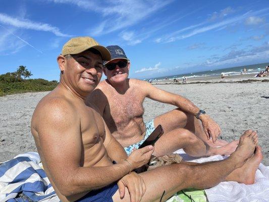 William and Greg at Fort Lauderdale Beach two weeks ago !