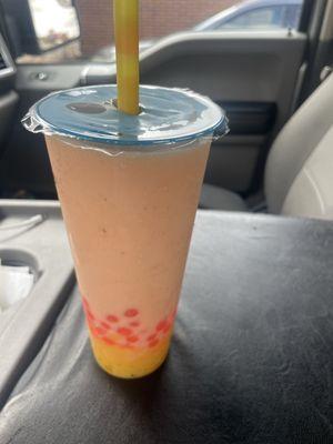 Strawberry mango with strawberry popping and mango jelly..definitely recommend!!