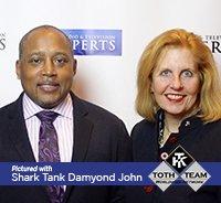 Kathy Toth Pictured with Shark Tank's Damyond John