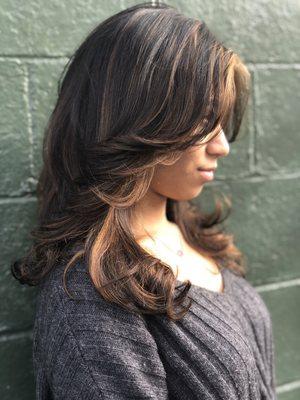 Foilyage highlights with a cut and style