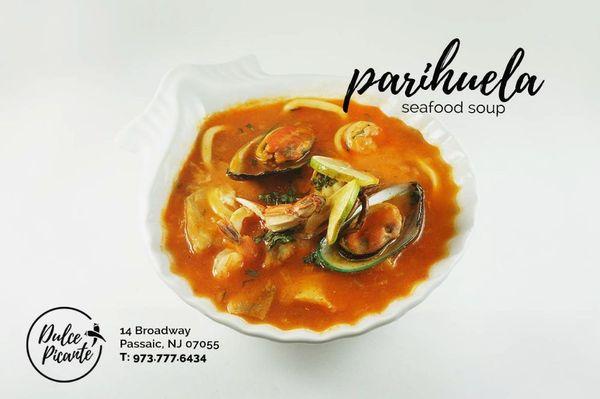 Parihuela. Mixed seafood soup.