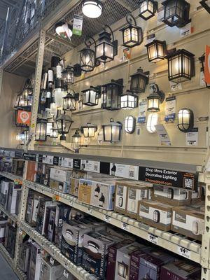 Outside light fixture aisle