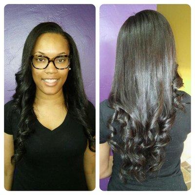 Full sew-in with natural leave out. Install by Angel 330-974-6759. Accepting Walk-ins!