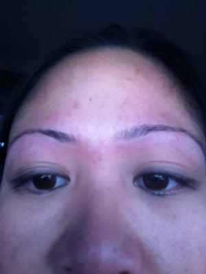 Terrible job! I grew out my eye brows just to get it cleaned up and arched! She messed it up and made it round and thin!