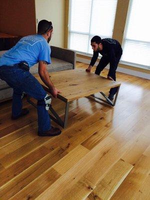 Installation of floors 
 Mirage White Oak