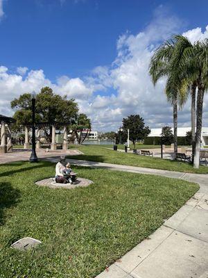 Walkway to park and lake